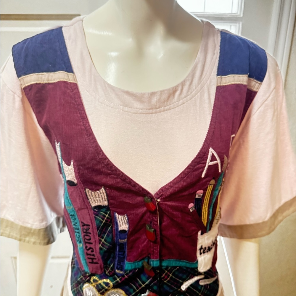 Country wear Vintage 90s 100% Cotton Sz 18 Teacher  Cottagecore MomCore L#37 - Picture 8 of 12